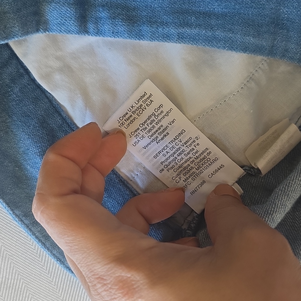 Madewell Cropped Wide-Leg Blue Pants - Picture 13 of 13
